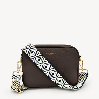 Navy & White Embroidered Strap