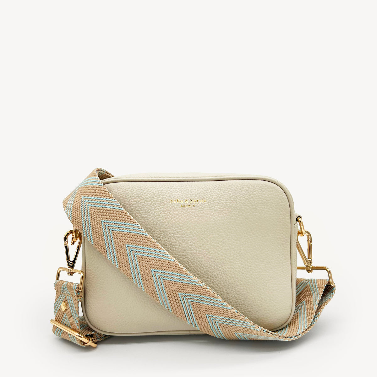 Pale Blue & Tan Arrow Strap