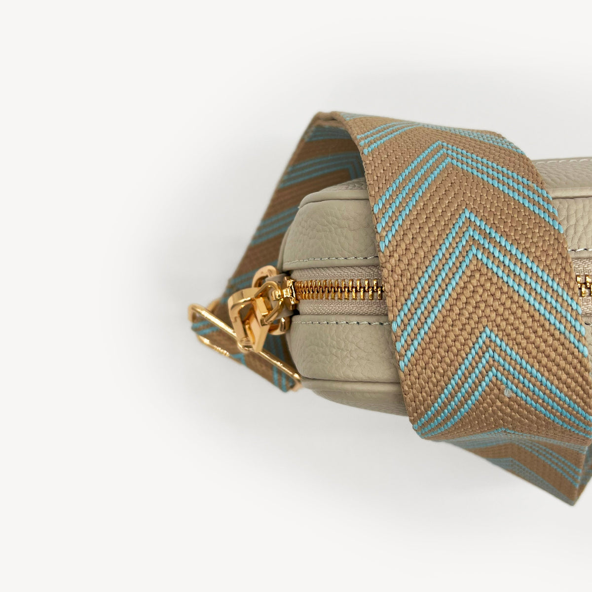 Pale Blue & Tan Arrow Strap