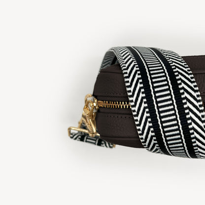 Black & White Stripe Aztec Strap