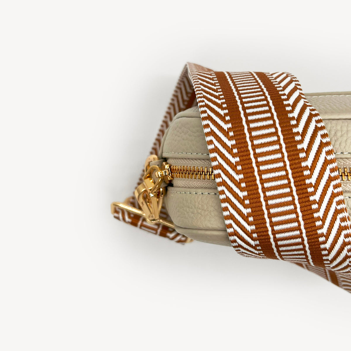Tan & White Stripe Aztec Strap