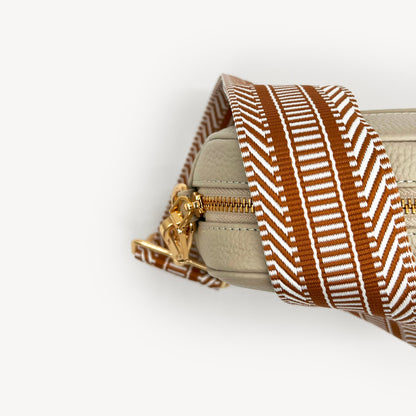 Tan & White Stripe Aztec Strap