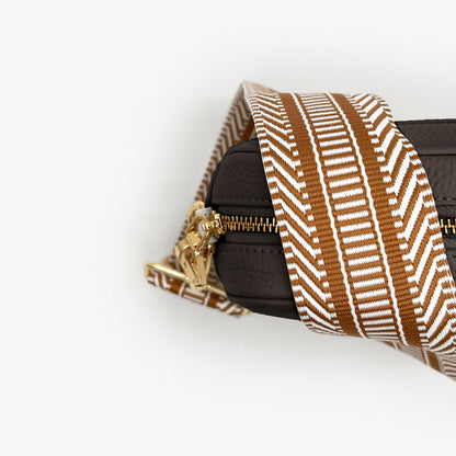 Tan & White Stripe Aztec Strap