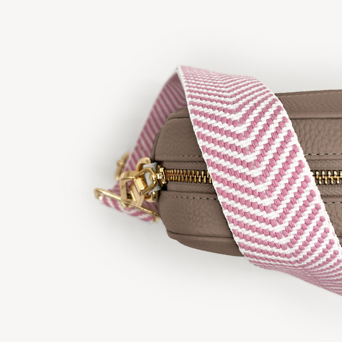 Pale Pink & White Chevron Strap