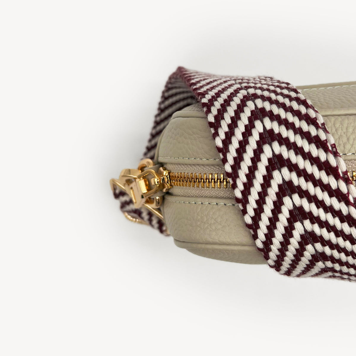 Burgundy & White Chevron Strap