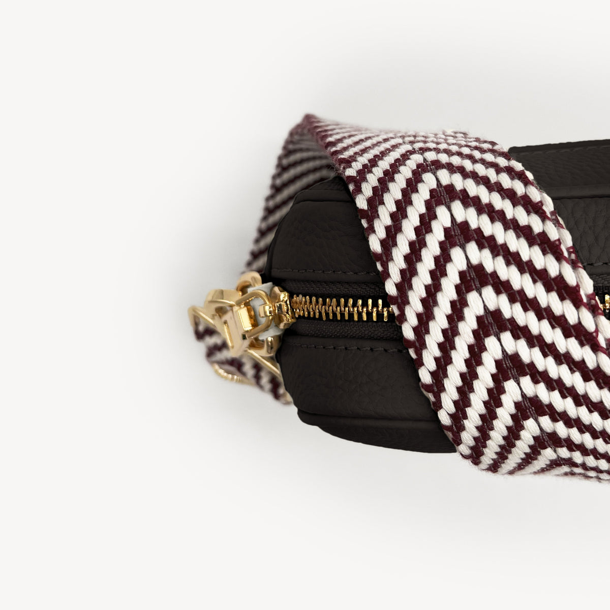 Burgundy & White Chevron Strap