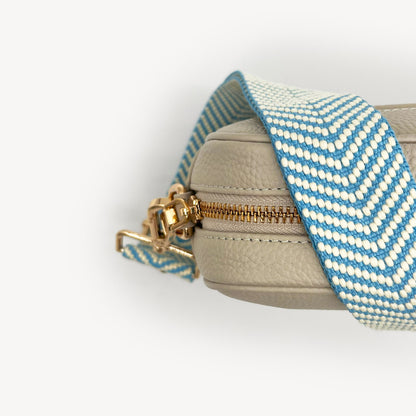 Sky Blue & White Chevron Strap