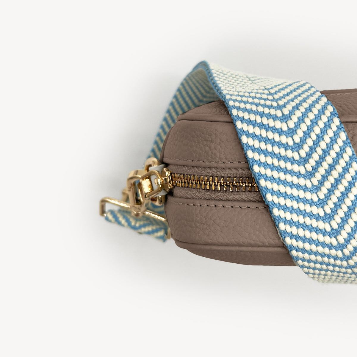 Sky Blue & White Chevron Strap