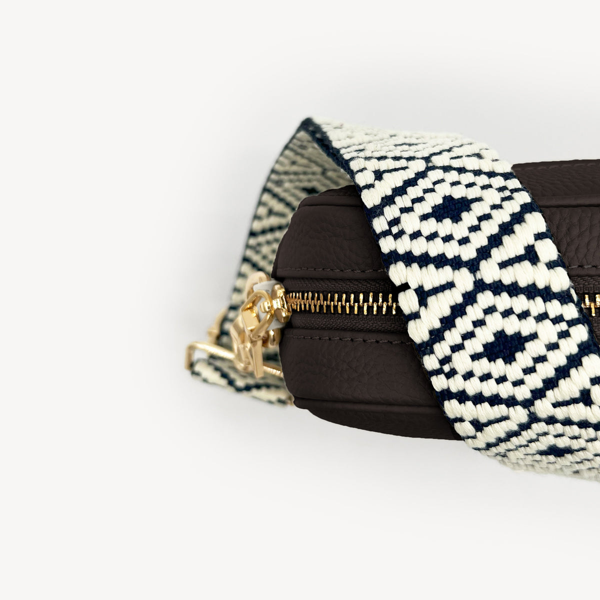 Navy & White Embroidered Strap