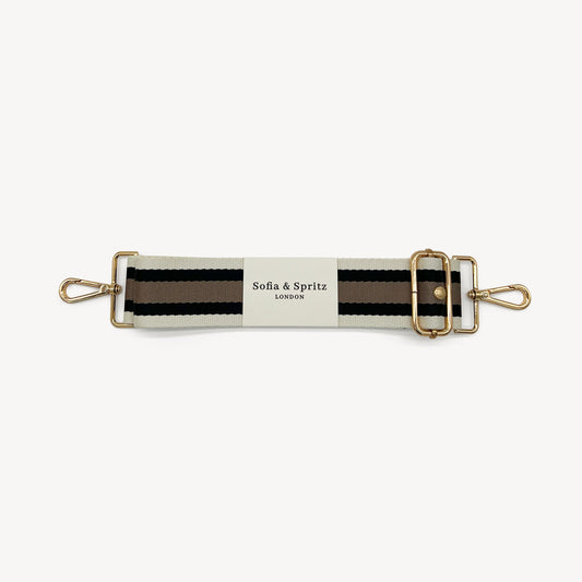 Black, Stone & Tan Stripe Strap