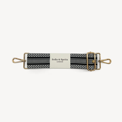 Black & White Stripe Aztec Strap