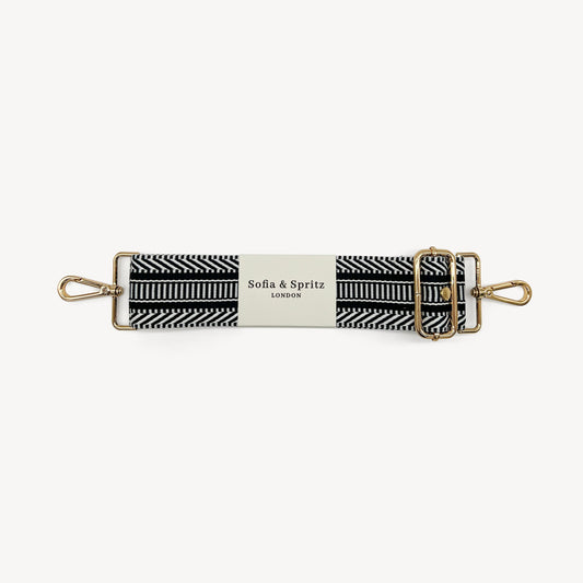 Black & White Stripe Aztec Strap