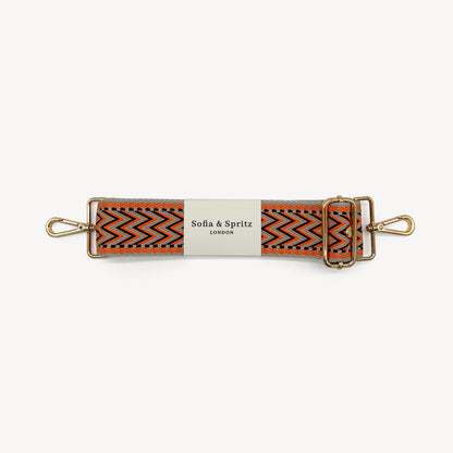 Orange, Black & Stone Aztec Strap