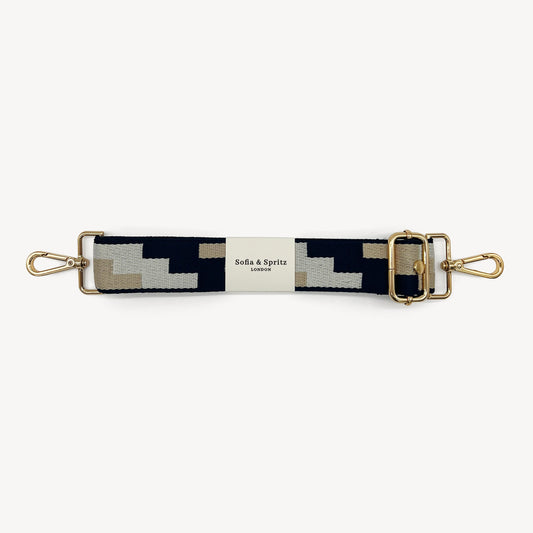 Navy, Stone & Tan Puzzle Strap