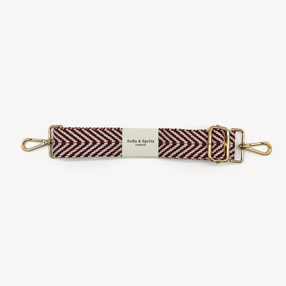 Burgundy & White Chevron Strap