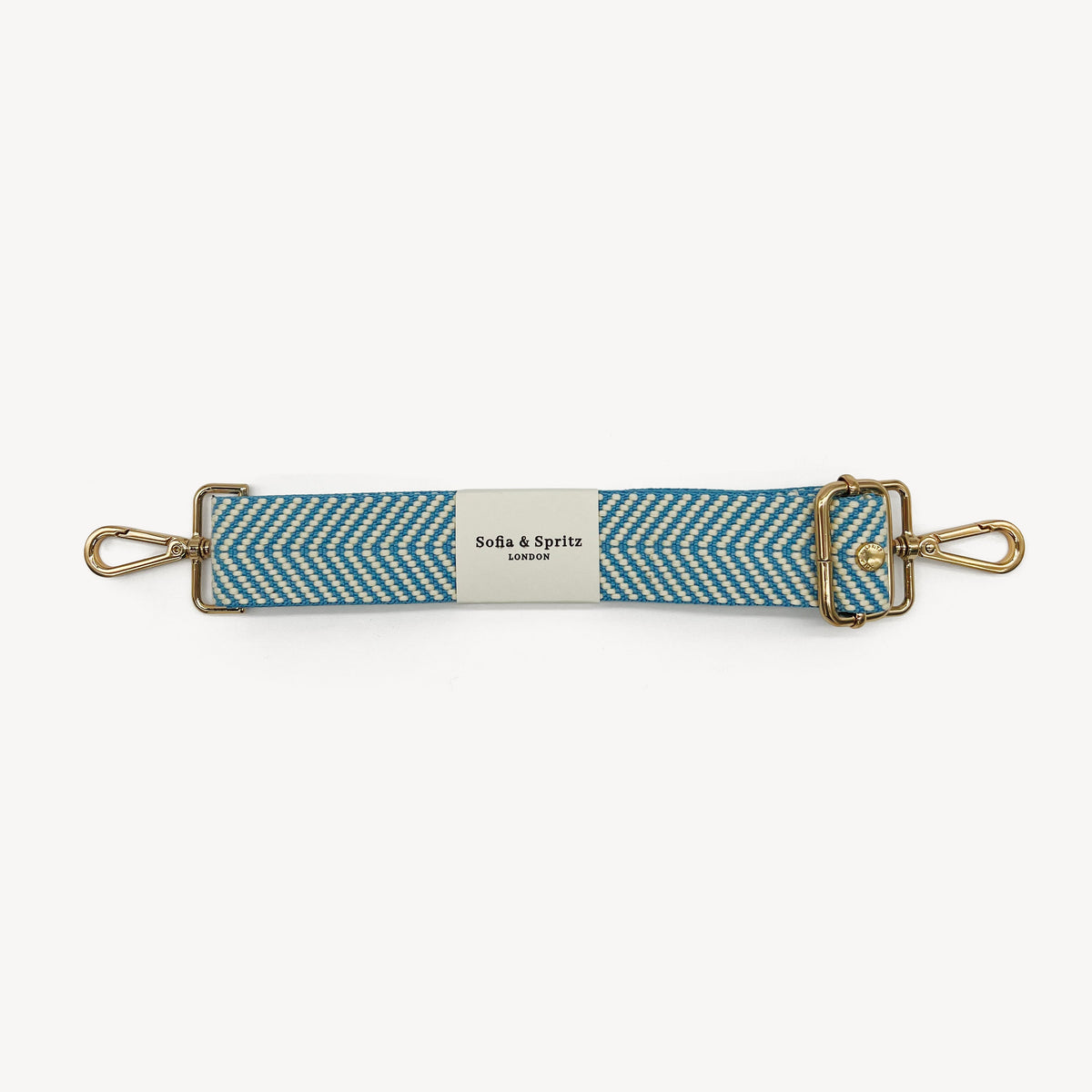 Sky Blue & White Chevron Strap