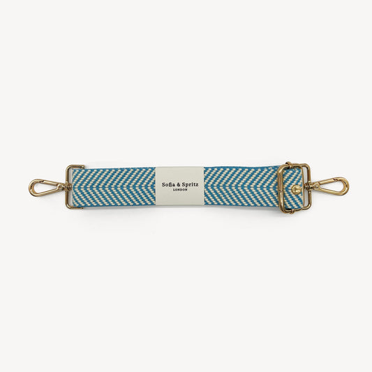 Sky Blue & White Chevron Strap