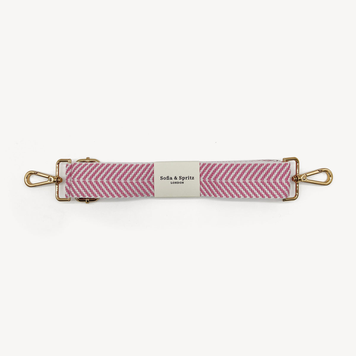 Pale Pink & White Chevron Strap