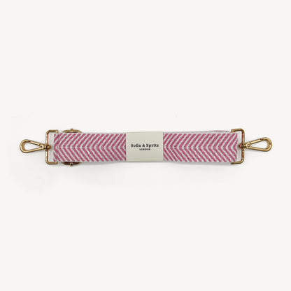 Pale Pink & White Chevron Strap