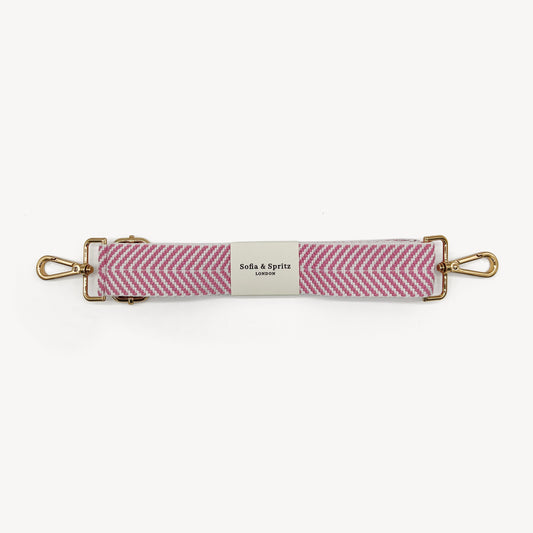 Pale Pink & White Chevron Strap