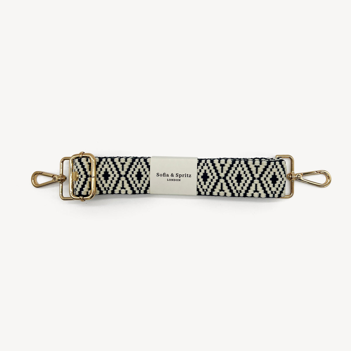 Navy & White Embroidered Strap