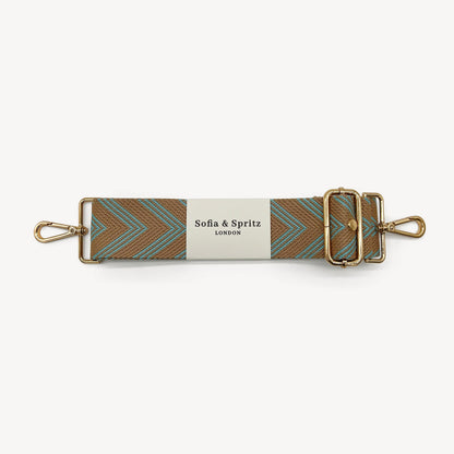 Pale Blue & Tan Arrow Strap