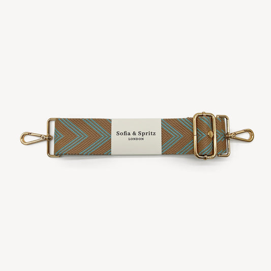 Pale Blue & Tan Arrow Strap